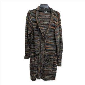 Chico’s Open Front Multicolor Chunky Knit Duster Cardigan